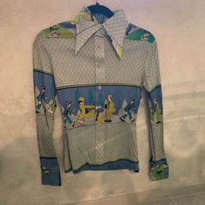 Vintage 70’s HUK A POO Disco Men Strolling Shirt